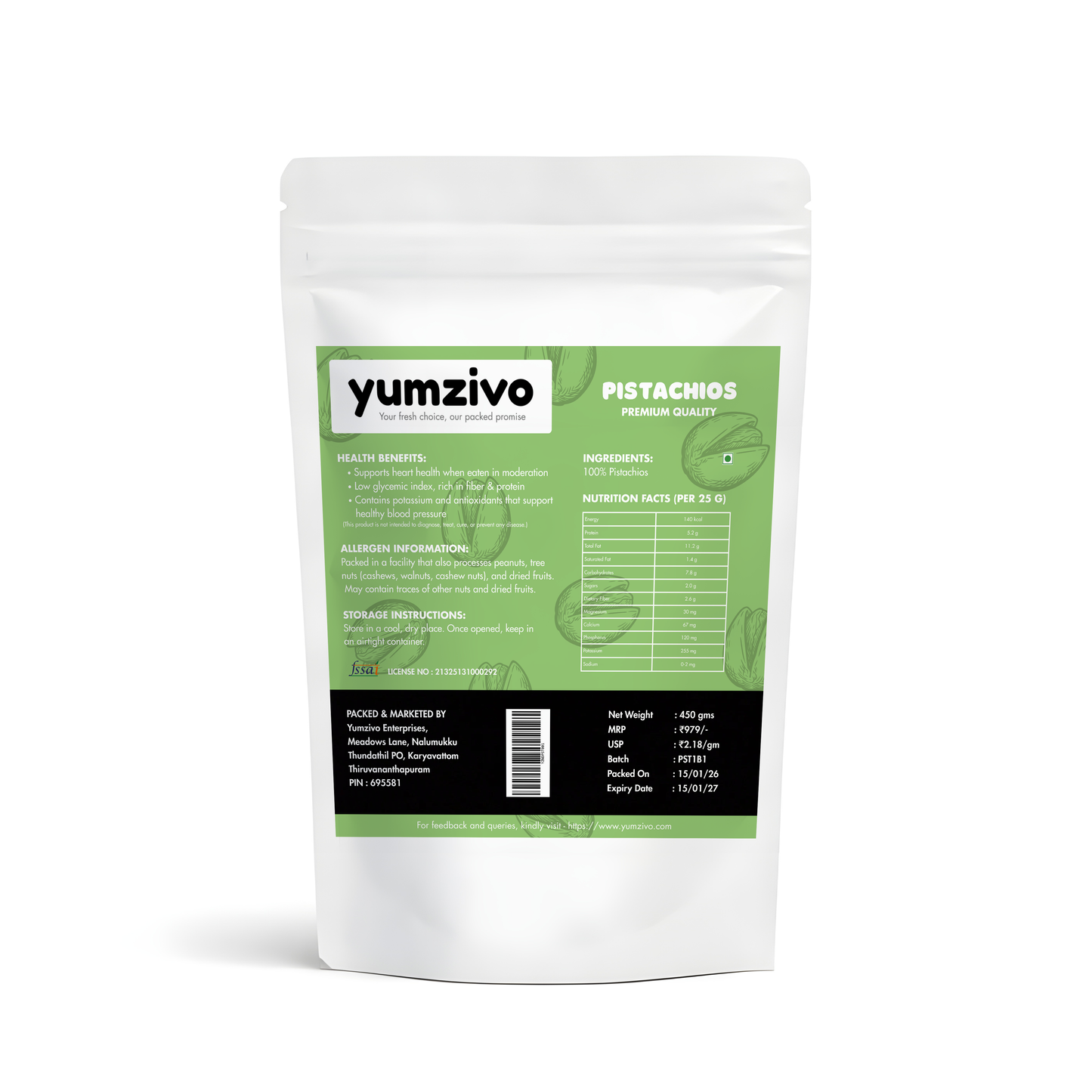 Yumzivo - Premium Raw Pistachios
