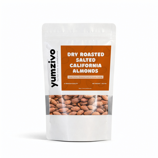 Yumzivo - Dry Roasted Salted California Almonds - 450gm