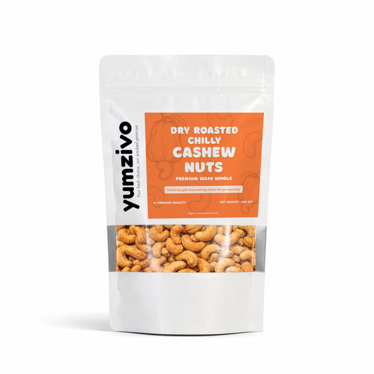 Yumzivo - Dry Roasted Chilly Cashew Nuts - 450 gm