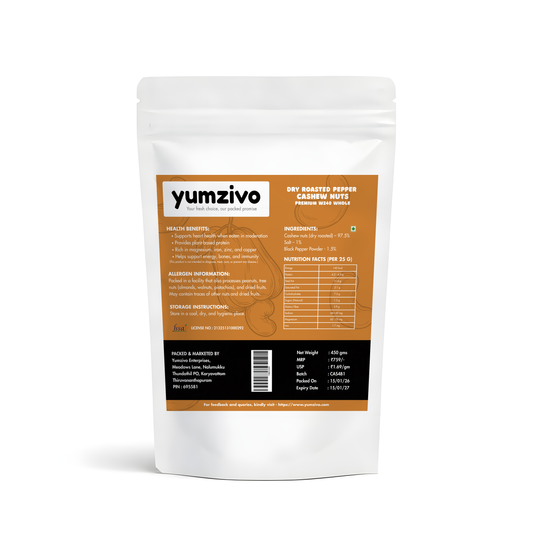 Yumzivo - Dry Roasted Pepper Cashew Nuts