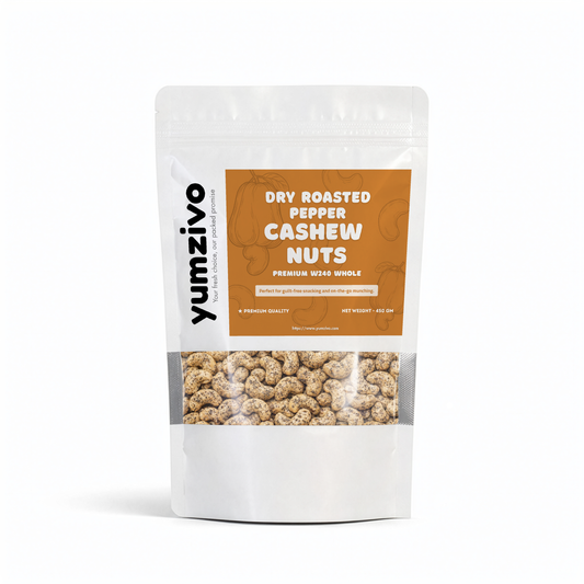 Yumzivo - Dry Roasted Pepper Cashew Nuts 450 gm